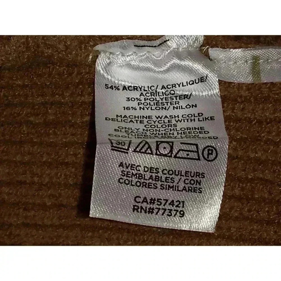 Ann Taylor Petite Striped Ribbed Long Line Open Brown/ White Cardigan XS - Picture 9 of 10